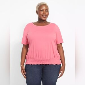 Lane Bryant Classic Fitted Crew Neck Banded Hem Tee Pink PLUS 26/28 EUC 1126722